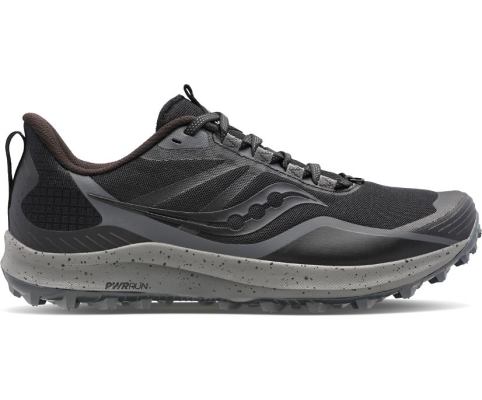 Chaussures Running Saucony Peregrine 12 Homme Noir Grise Foncé | E24391-0