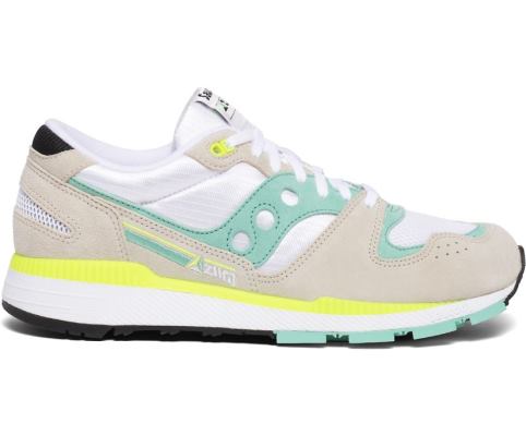 Chaussures Saucony Azura Premium Cuir Femme Beige Bleu Jaune | Q29016-8