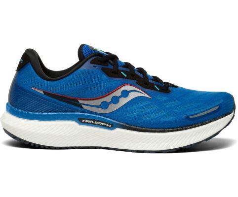 Chaussures de Marche Saucony Triumph 19 Homme Bleu Royal Vert Foncé | G67059-9