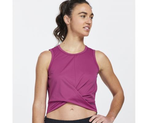 Hauts Saucony Dash Crop Top Femme Rose | S7682-0