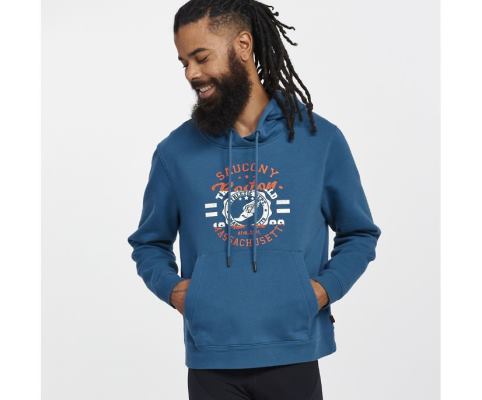 Hauts Saucony Rested Hoodie Homme Bleu Marine | V17185-6