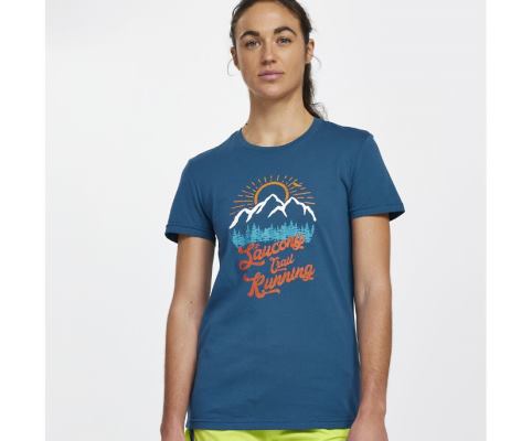 Hauts Saucony Rested T-Shirt Femme Bleu Marine | V48969-3