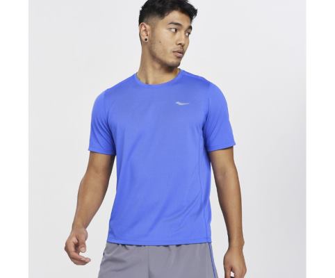 Hauts Saucony Stopwatch Corta Sleeve Homme Bleu | W61731-6