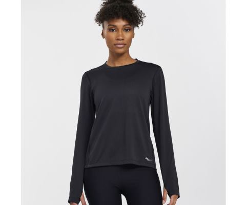 Hauts Saucony Stopwatch Long Sleeve Femme Noir | W35356-3