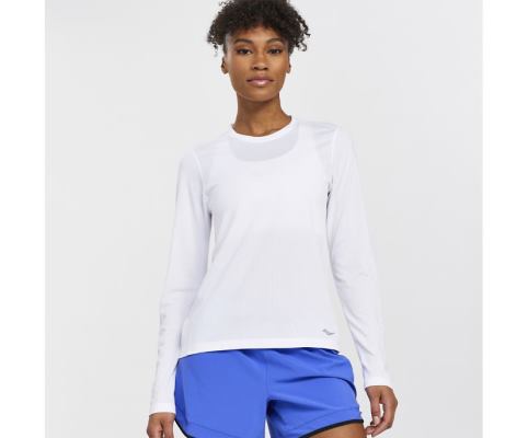 Hauts Saucony Stopwatch Long Sleeve Femme Blanche | W56765-5