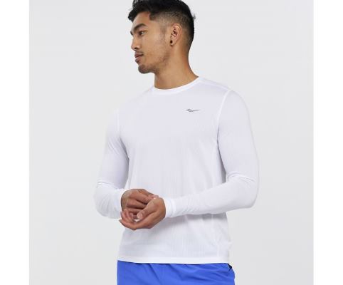 Hauts Saucony Stopwatch Long Sleeve Homme Blanche | W3288-2