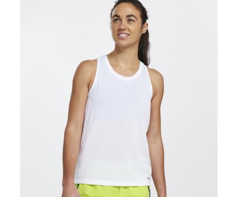 Hauts Saucony Stopwatch Singlet Femme Blanche | X54691-1