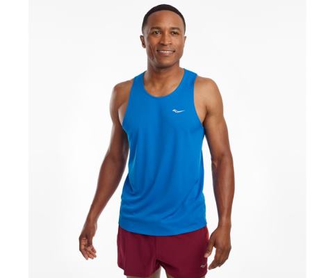 Hauts Saucony Stopwatch Singlet Homme Bleu | X11411-3