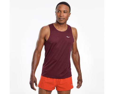 Hauts Saucony Stopwatch Singlet Homme Bordeaux | X20921-4