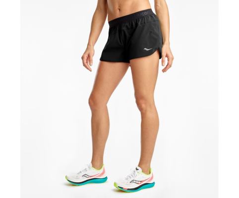 Pantalon Saucony Outpace 2.5' Split Corta Femme Noir | T40277-5