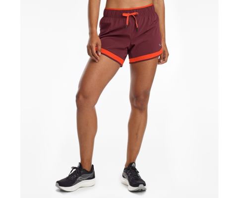 Pantalon Saucony Outpace 5' Corta Femme Bordeaux | U54327-7