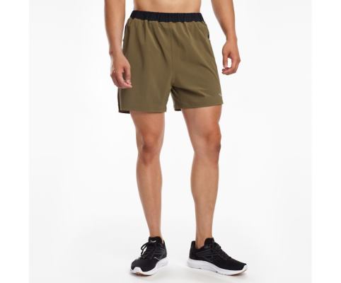 Pantalon Saucony Outpace 5' Corta Homme Vert Olive Foncé | U25687-6